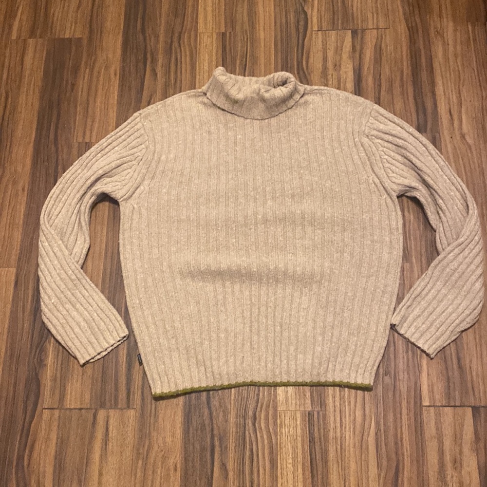 XXL Ribbed Turtleneck Sweater w Alpaca + Cotton + Acrylic